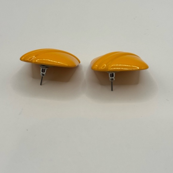 1980’s VTG plastic Square earrings pierced - Picture 3 of 4